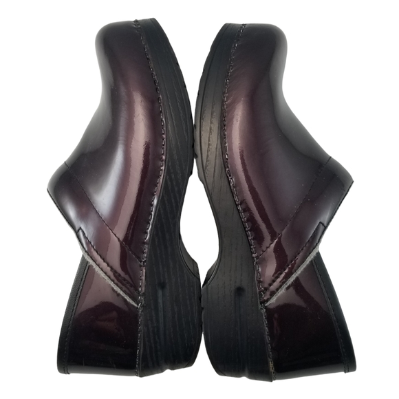 Dansko Professional Clogs Patent Burgundy Shoes Women's Size 7.5 - 8 EU Size 38 - Picture 4 of 16